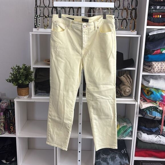 TALBOTS straight leg crop size 6 butter yellow spring pastel euc - Picture 2 of 5